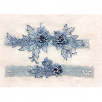 Garters & Garter Belts 2019 Sexy Lace Wedding Garters for Bride Party Prom Garter Set 2 Pcs - 10-blue a - C318E6HLYGM