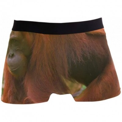 Boxer Briefs Orangutan and Baby Waving Monkey Men's Sexy Boxer Briefs Stretch Bulge Pouch Underpants Underwear - Orangutan an...