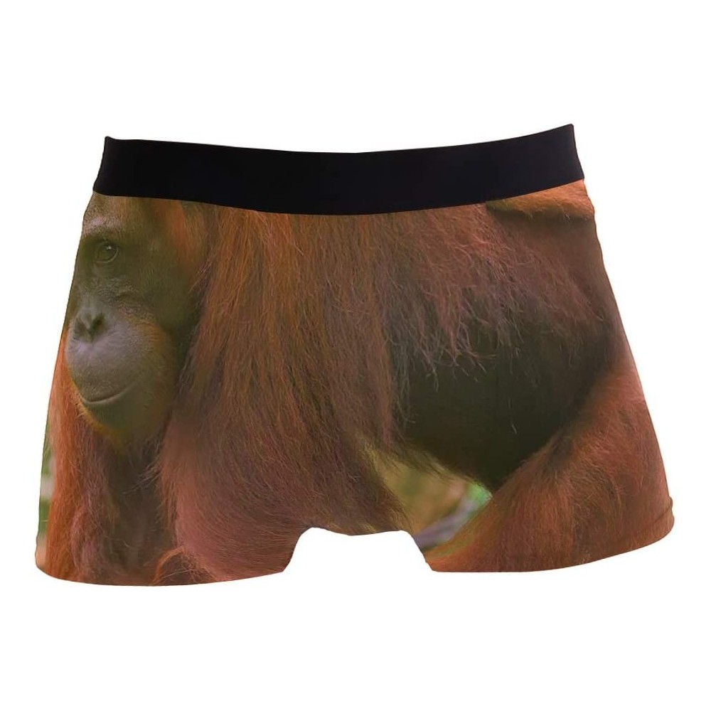 Boxer Briefs Orangutan and Baby Waving Monkey Men's Sexy Boxer Briefs Stretch Bulge Pouch Underpants Underwear - Orangutan an...