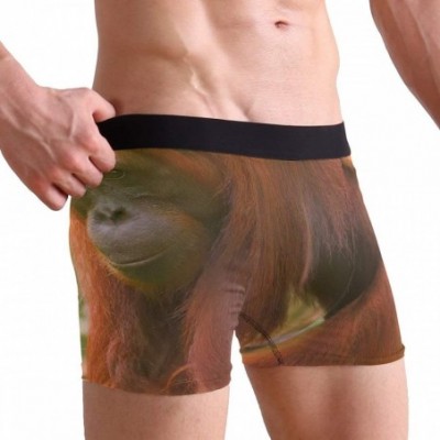 Boxer Briefs Orangutan and Baby Waving Monkey Men's Sexy Boxer Briefs Stretch Bulge Pouch Underpants Underwear - Orangutan an...