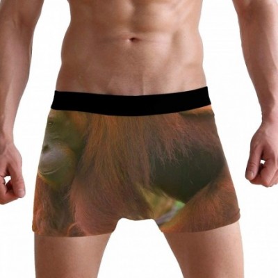 Boxer Briefs Orangutan and Baby Waving Monkey Men's Sexy Boxer Briefs Stretch Bulge Pouch Underpants Underwear - Orangutan an...