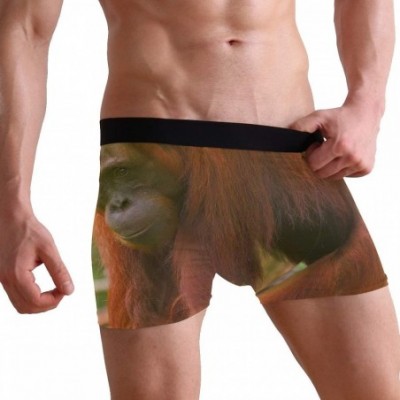 Boxer Briefs Orangutan and Baby Waving Monkey Men's Sexy Boxer Briefs Stretch Bulge Pouch Underpants Underwear - Orangutan an...