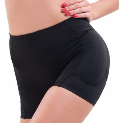 Tops Womens Leggings Shorts Removable Hip Pad Pad Filling Booster Panties Shaping High Waist Underwear Panties Black - C618WN...