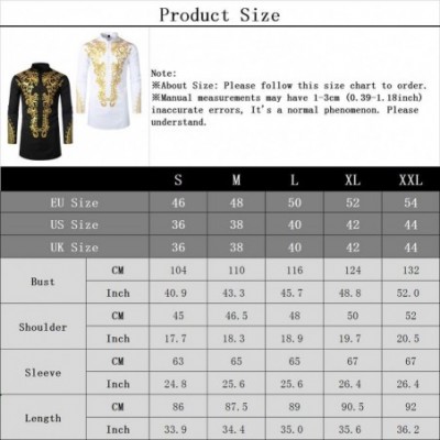 Robes Men Muslim Bronzing Shirt Long Sleeve Kaftan African Print Robe - Black - CI1908TL3YW