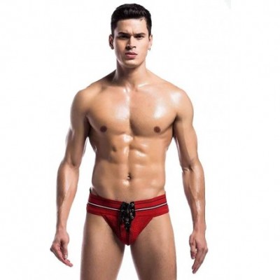 Boxer Briefs Mens Ultra Soft Athletic Supporter ock Strap Elastic Waistband Underwear - Red - C7193XYWSSS