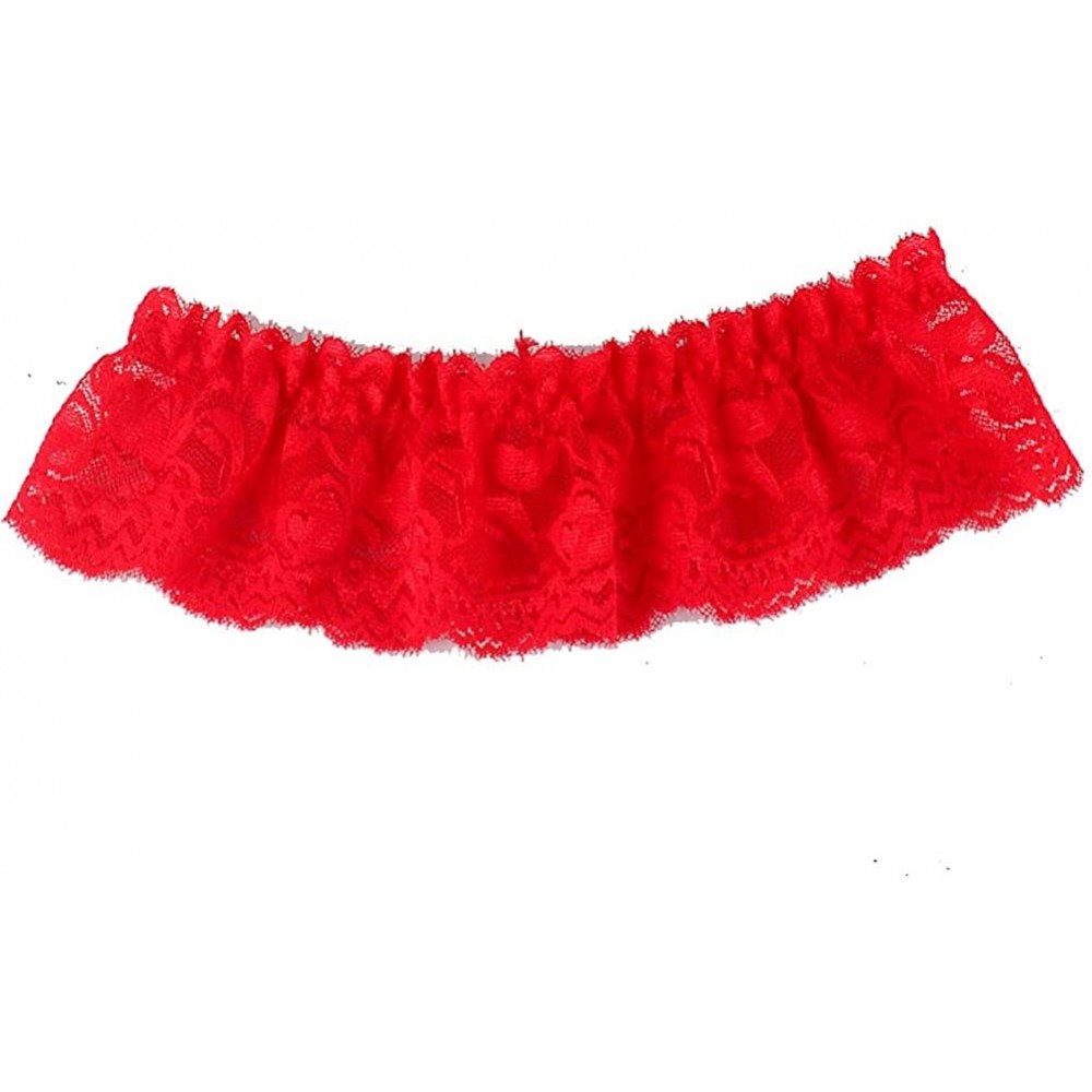 Garters & Garter Belts 2019 Sexy Lace Wedding Garters for Bride with Bow Party Prom Leg Garter - 7-red - CZ18T0HD0MH