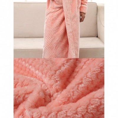 Robes Women Man Couple Bathrobe Full Length Plush Soft Fleece Sleepwear Robes - Style 1 Pink - CM18OAOONG9