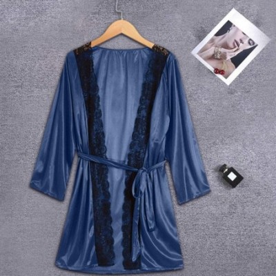 Bustiers & Corsets Women Sexy Lace Lingerie Nightwear Underwear Sleepwear Pajamas - Navy - C518ZW54M7Y