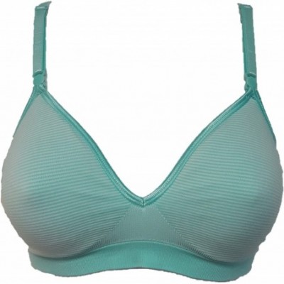 Bras 4742 Custom Flex Fit Lightly Lined Stripe Wirefree Bra (X-Small Aqua) - CZ117K0ZBFT