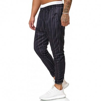 Thermal Underwear Mens Casual Long Pants Stretch Plaid Harem Trousers Slim Fit Track Pants Joggers Tapered Slacks for Gym Run...