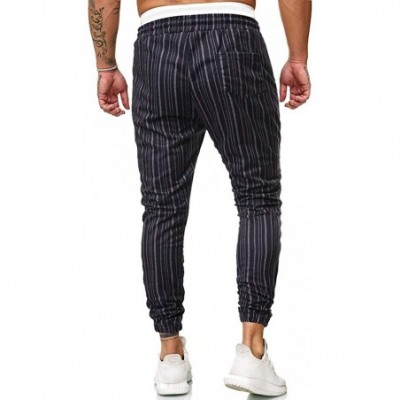 Thermal Underwear Mens Casual Long Pants Stretch Plaid Harem Trousers Slim Fit Track Pants Joggers Tapered Slacks for Gym Run...