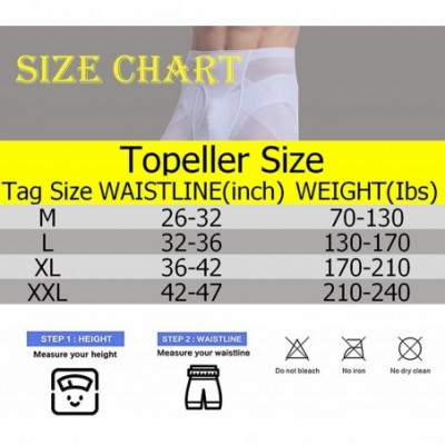 Shapewear Men's High Waist Shaper Shorts Slimming Underwear Pants Leg Control Shapewear Briefs - White - CN18X32GK3Z