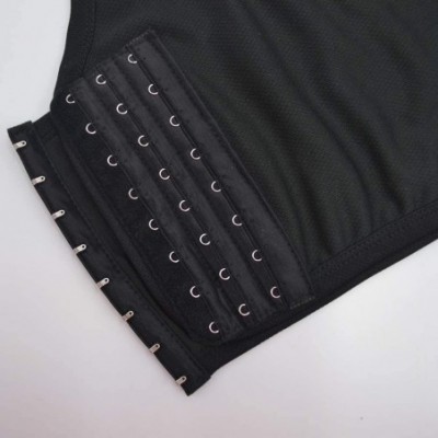 Bustiers & Corsets Breathable Super Flat Lesbian Tomboy Chest Binders Women Compression Tank Top 3 Rows Clasp - Black - C8198...