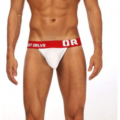 Briefs Men's Sexy Lingerie Underwear G-String Thongs Bulge Pouch T-Back Underpants - White - CB192EX9ZOL