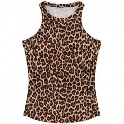 Camisoles & Tanks Women's Camisole Summer Stretch Slim Knit Ribbed Cami Tank Tops - A Leopard - CM1906LAA8O