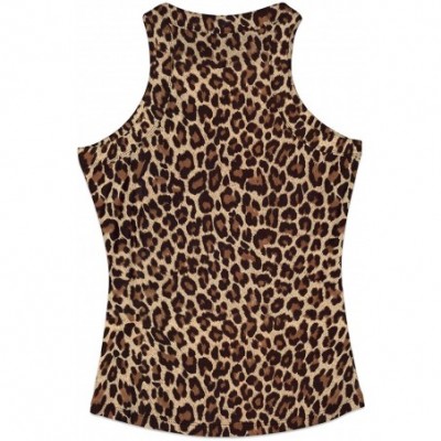 Camisoles & Tanks Women's Camisole Summer Stretch Slim Knit Ribbed Cami Tank Tops - A Leopard - CM1906LAA8O