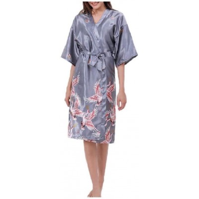 Robes Womens V Neck Pajama Lounger Hoodie Robe Charmeuse Sleep Robe AS1 XL - As1 - CM19DCX5TUX