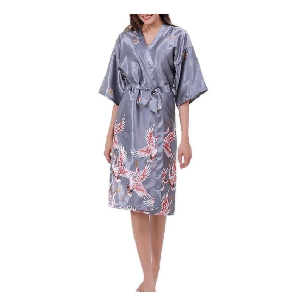 Robes Womens V Neck Pajama Lounger Hoodie Robe Charmeuse Sleep Robe AS1 XL - As1 - CM19DCX5TUX