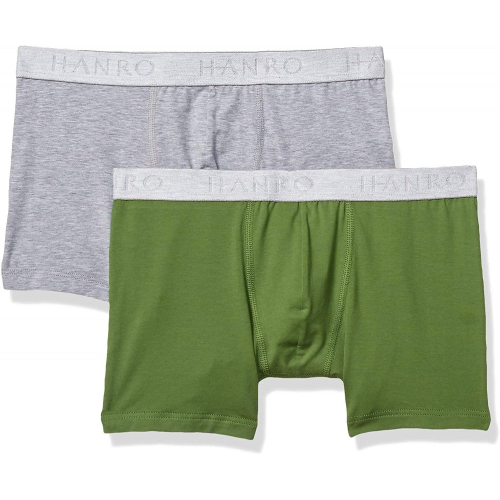 Boxer Briefs Men's Cotton Essentials Boxer Brief 2-Pack - Light Melange/Cactus - CJ18HHRRQ8L