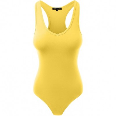 Shapewear Women's Jumpsuit Racerback Tank Top Bodysuits - 001-vibrant Yellow-1 - CB18QWRMW3Y