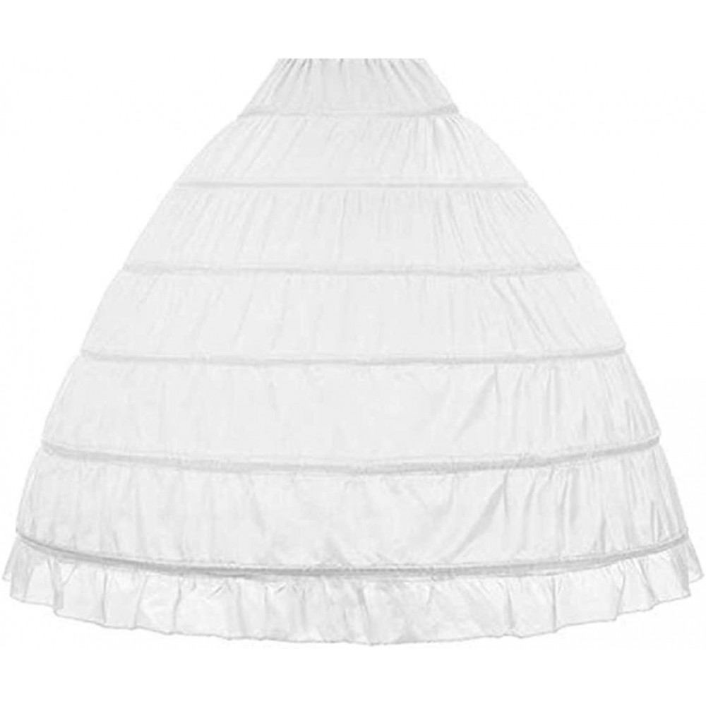 Slips Full A-line 6 Hoop Floor-Length Bridal Dress Gown Slip Petticoat - White - C4184X8OUDW