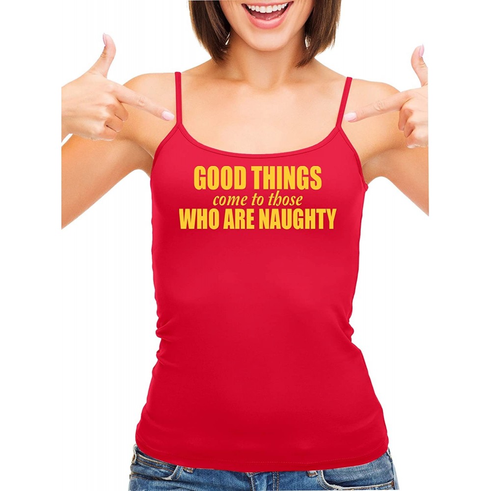 Camisoles & Tanks Good Things Come to Those Who Naughty Red Camisole Tank Top - Yellow - CS197R98Q6X