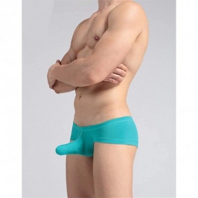 Bikinis Sexy Boxer Briefs - Mens Sheath Trunk Shorts Underwear Bikini - Green - CC192DC69Q0