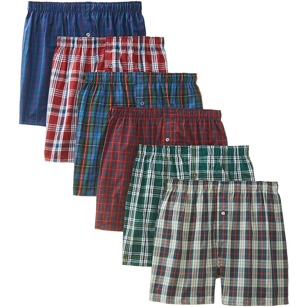 Briefs Men's Underwear & Undershirts - Boxer - Assorted Color Tartan - CE11PCHPJM7