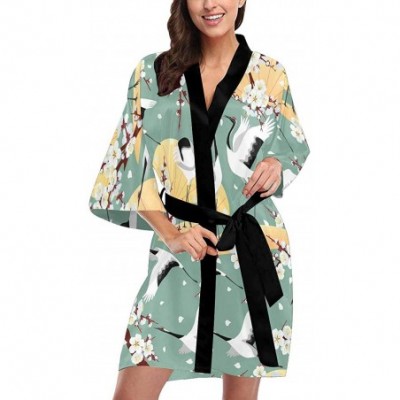 Robes Custom Landscape Cherry Blossoms Women Kimono Robes Beach Cover Up for Parties Wedding (XS-2XL) - Multi 5 - C8194UNU088