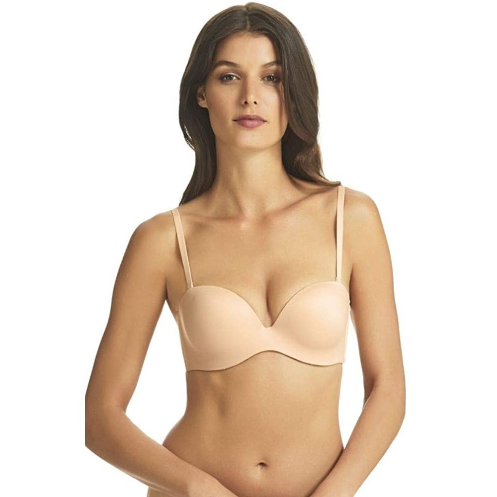 Bras Fine Lines Memory Foam Strapless Convertible Bra Style MM017 Nude 38D - CC18T9K3423