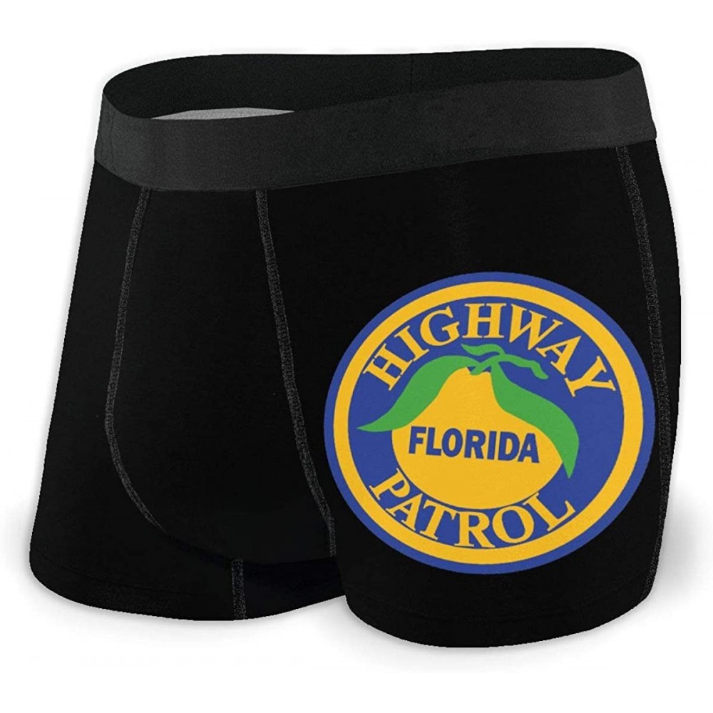 Boxer Briefs Florida Highway Patrol Men's Relaxed Stretch Underwear Trunk Sexy Boxer Briefs Quick Dry Underpants - C918USHLUGO