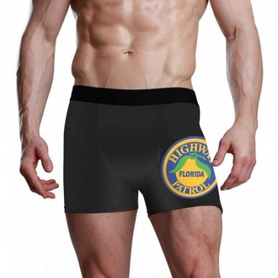 Boxer Briefs Florida Highway Patrol Men's Relaxed Stretch Underwear Trunk Sexy Boxer Briefs Quick Dry Underpants - C918USHLUGO