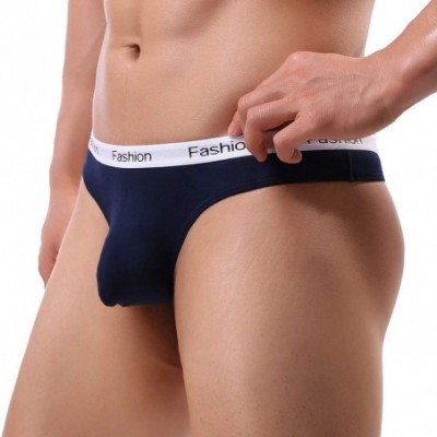 Boxer Briefs Men's Lingerie Men Elastic Underwear Boxer Briefs Shorts Bulge Pouch Soft Underpants - Z15 Dark Blue - CB18A702RR4