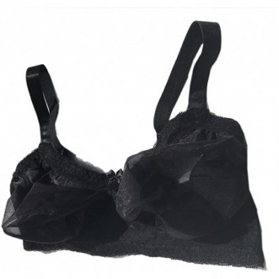 Bras See-Through Pocket Bra for Silicone Breastforms Crossdress8585 - Black - C918HKUC0NE