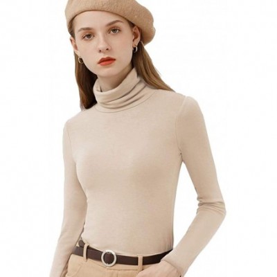 Thermal Underwear Women Thick Thermal Underwear Winter Thermal Longsleeve Fleece - Camel - CF193N4O5Z0