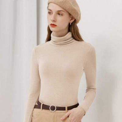 Thermal Underwear Women Thick Thermal Underwear Winter Thermal Longsleeve Fleece - Camel - CF193N4O5Z0