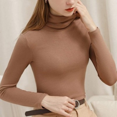 Thermal Underwear Women Thick Thermal Underwear Winter Thermal Longsleeve Fleece - Camel - CF193N4O5Z0