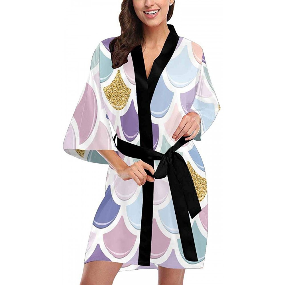 Robes Custom Colorful Love Heart Star Women Kimono Robes Beach Cover Up for Parties Wedding (XS-2XL) - Multi 5 - CE190AQODO8