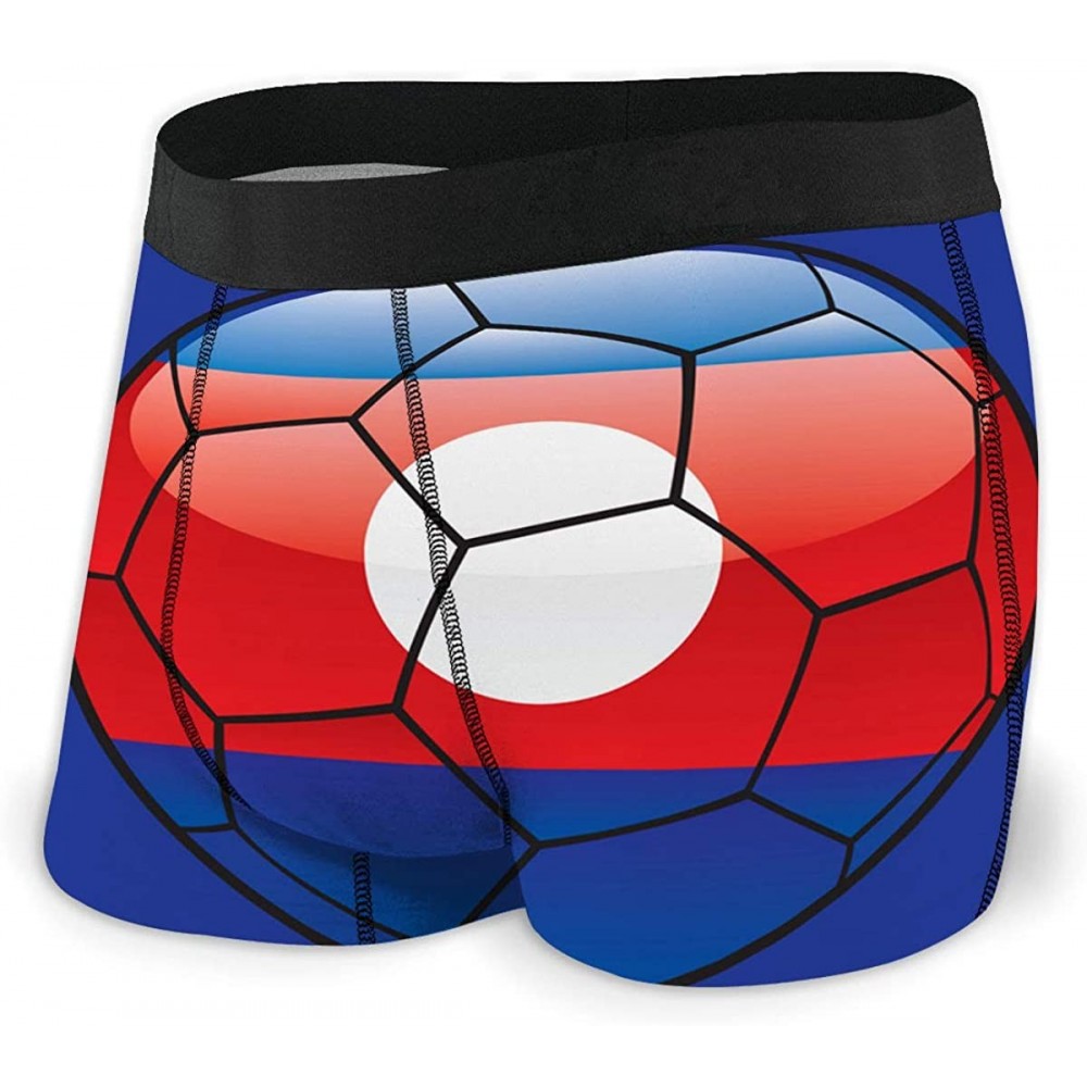 Boxer Briefs Men's Soft Stretch-Knit Boxer Laos Flag Flag On Soccer Ball_F - Color1 - CZ1939ANZX3