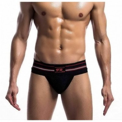 G-Strings & Thongs Mens Sexy Athletic Stretch Performance Jockstrap Elastic Waistband Underwear - Black - CR1938IL3W6