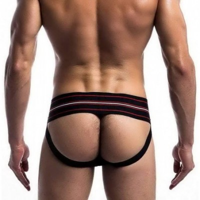 G-Strings & Thongs Mens Sexy Athletic Stretch Performance Jockstrap Elastic Waistband Underwear - Black - CR1938IL3W6