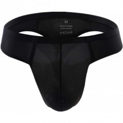 G-Strings & Thongs Sexy Underwear Men G Strings Thongs Ice Silk Semi Transparent Low Waist Pouch SeamlT Panties Man M XL - Nu...