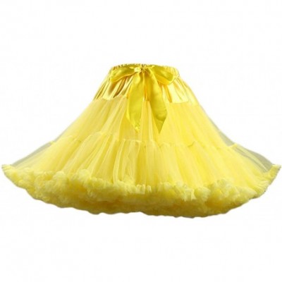 Slips Petticoat Skirts Tutu Tulle Crinoline Underskirt for Women PEW6 - Yellow - CR19CK0SQLT