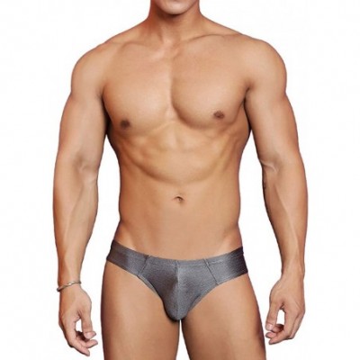 Briefs Mens Straps Mesh Underwear Brief Underpants Breathable Comfort Conjoined - B Gray - CB18ZDDGN25