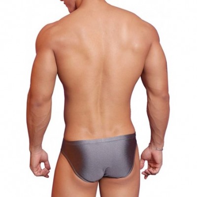 Briefs Mens Straps Mesh Underwear Brief Underpants Breathable Comfort Conjoined - B Gray - CB18ZDDGN25