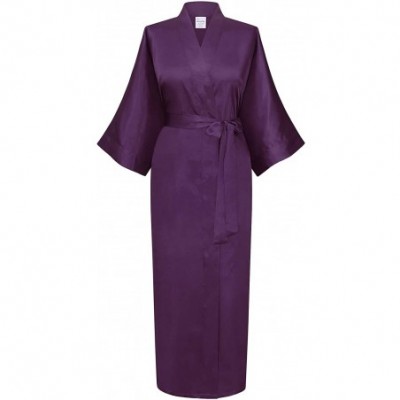 Robes Women's Kimono Robe- Long - Plum - CX11SV7MHGV