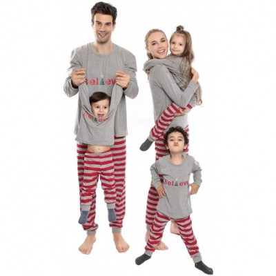 Sets Christmas Tree Pajamas Set for Family- Letter Printed Tops Striped Pants Pjs Holiday Sleepwear - Mama - CO18AI0H3G2