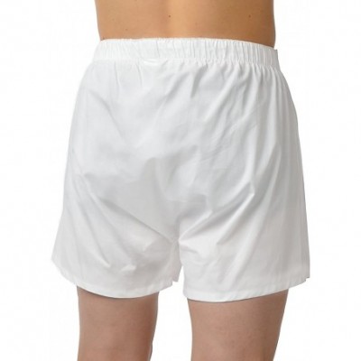 Boxers Big and Tall All Cotton Luxury Boxer Shorts - White - C211HPAYBLN