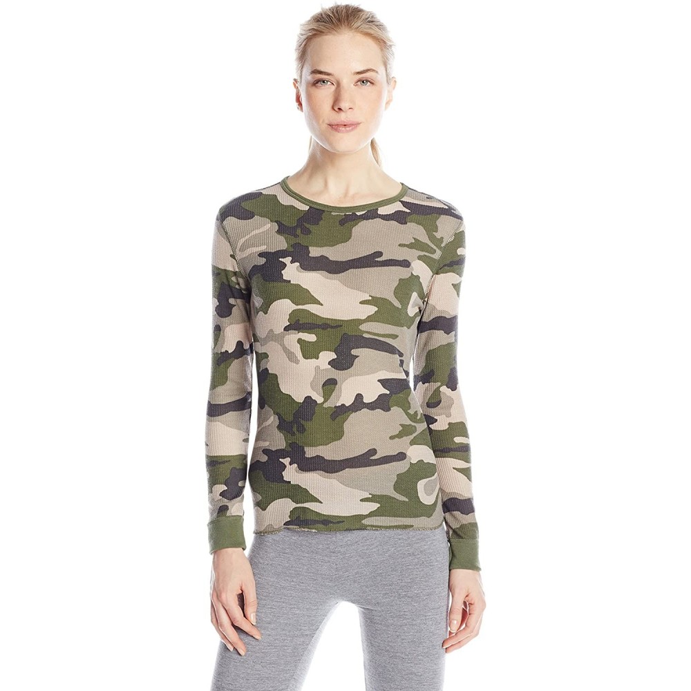 Thermal Underwear Women's Waffle Thermal Underwear Top - Green Camo - CN1262YDZAF