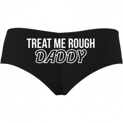 Panties Treat Me Rough Daddy Spank Dominate Black Boyshort Panties - White - CB195A6EKX3